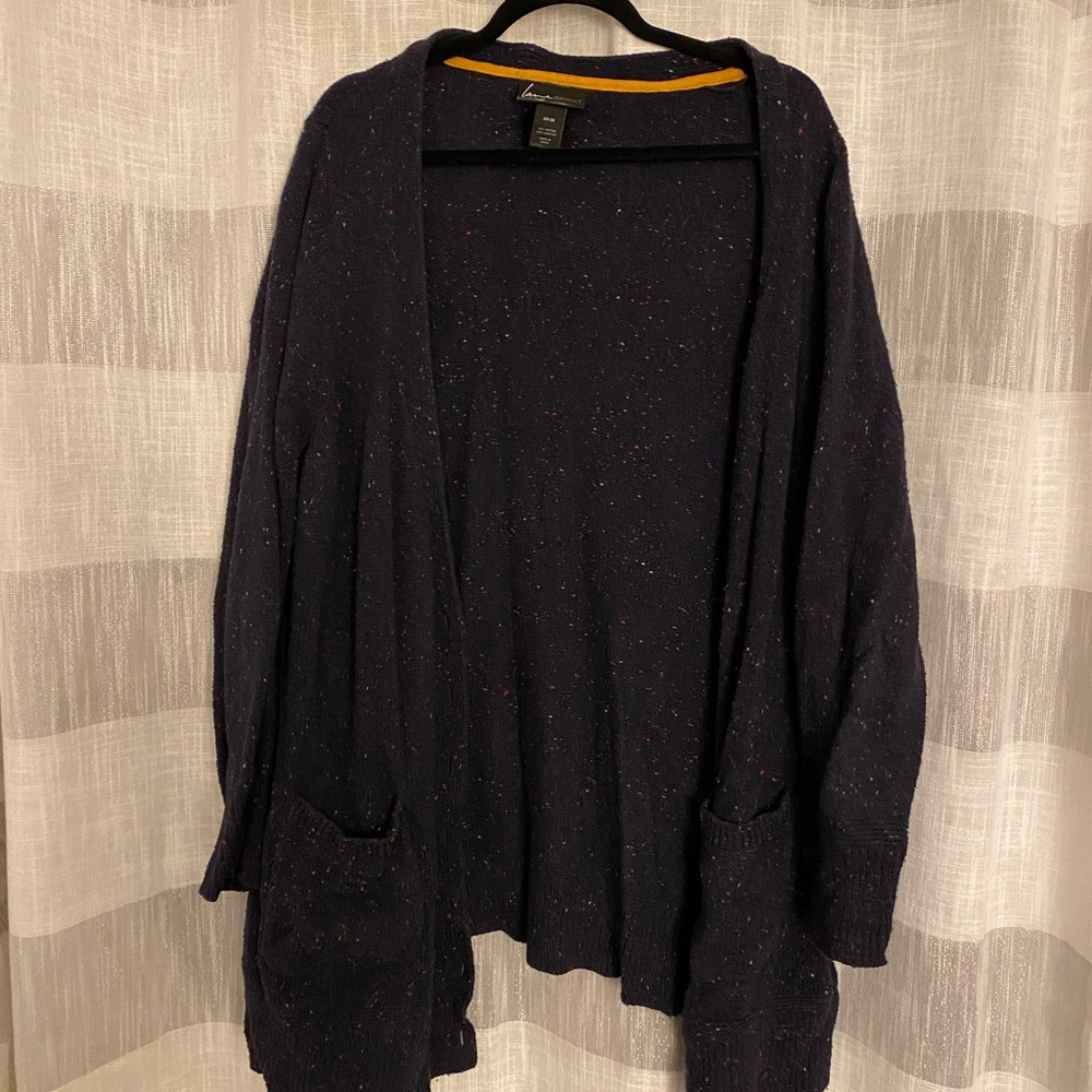 Navy button up sweater